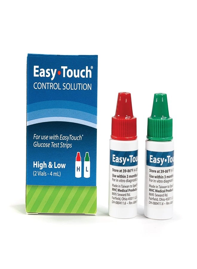 Easy Touch Control Solution Glucose Monitor Kit - Hi & Low - 2 Vials, 4 ml each - Image 2